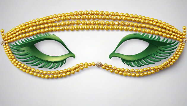 Vector realistic isolated beads for Mardi Gras flyer for template decoration and covering on the white background
