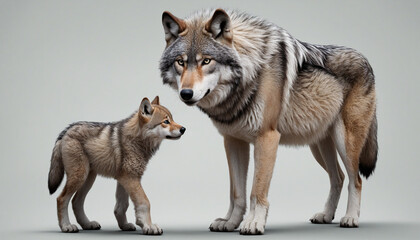 Obraz premium Parent and offspring, a wild duo