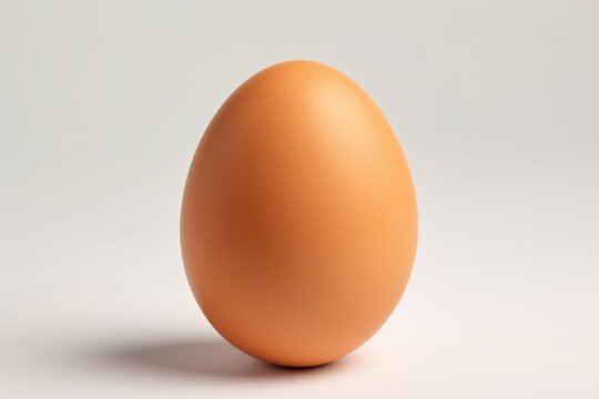 a brown egg on a white surface