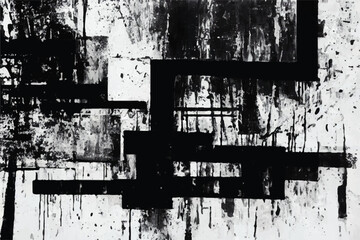 Abstract background. Monochrome texture. Image includes a effect the black and white tones. Black and white Grunge texture. Vector brush strokes texture. Distressed uneven texture. Grunge background.