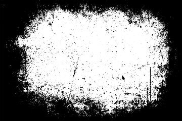 Grunge border texture background. Abstract frame overlay. PNG graphic illustration with transparent background.