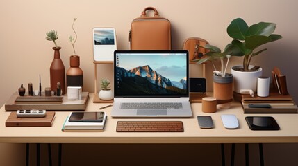 Laptop Computer on White Desk