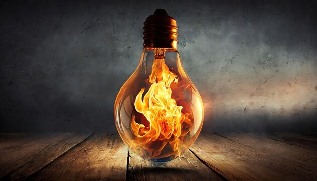 Generated image of fire in a bulb
