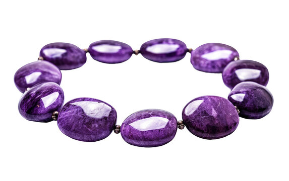 Sugilite Gemstone Necklace isolated on transparent Background