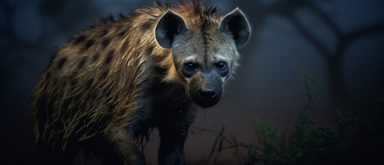 Hyena in Monsoon Rain