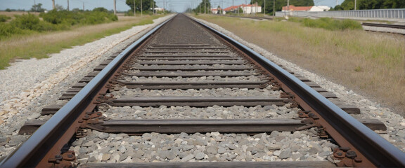 Fototapeta na wymiar Railway tracks on transparent background - Abstract art