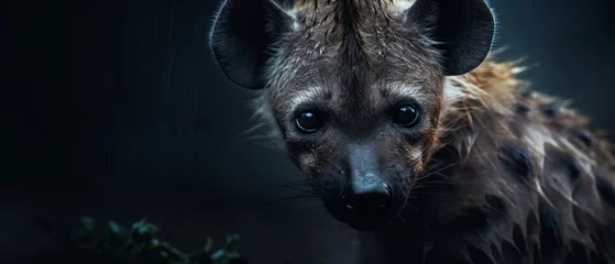 Fotobehang Hyena in Monsoon Rain © Amil