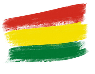 bolivia flag with paint strokes
