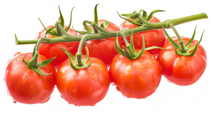 Branch of fresh delicious tomatoes