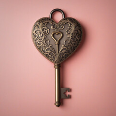 Transparent background heart key graphic