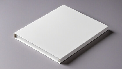 White book cover mockup with closed pages, PNG file of isolated object with shadow on clear...