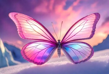 Pink butterfly in sy