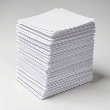 Paper stack on white backdrop