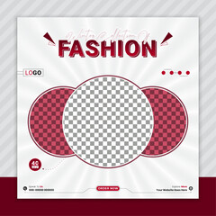 Winter fashion social media post design template