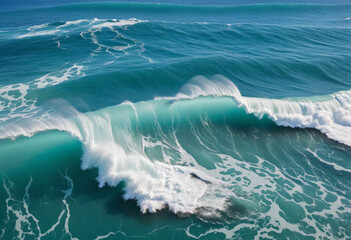 Stunning Top-View Ocean Waves in Blue