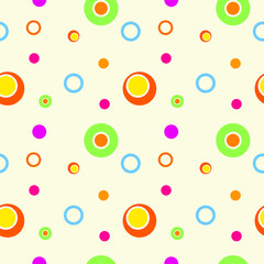 Seamless pattern with multicolored circles for the design of the cover, wallpaper, background, packaging. Vector graphics
