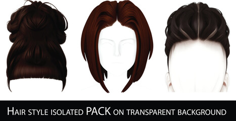 Fashionable women hairstyles , isolated on white, collage. Banner design