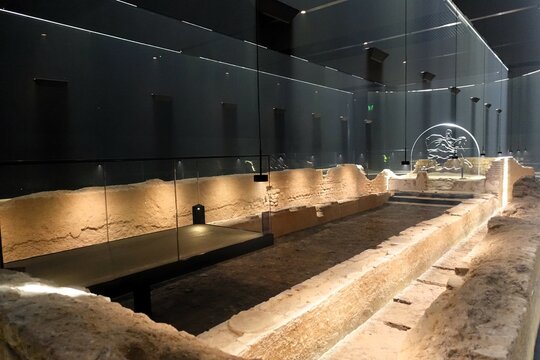 Mid-3rd century Roman Mithraeum also known as the Temple of Mithras, now beneath Bloomberg's European headquarters in the City of London.