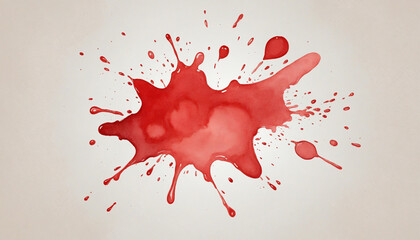 Red watercolor stain on clear background