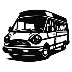 vector illustration of  Mini bus, icon
