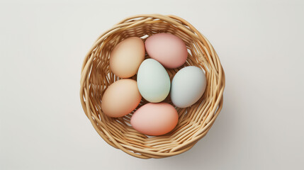 Easter eggs in basket
