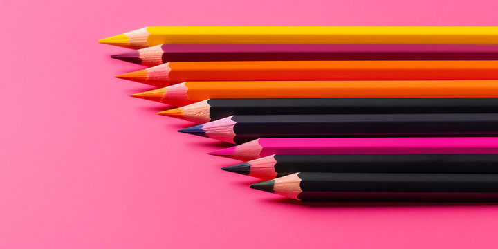 an image of a group of colored pencils lined up on a 