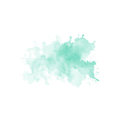 Abstract mint green watercolor water splash on a white background. Vector watercolour texture in mint color. Ink paint brush stain. Green splatter spot. Watercolor pastel splash © AminaDesign