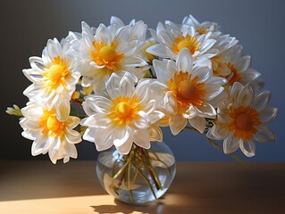 Daisy flower bouquet on a white background