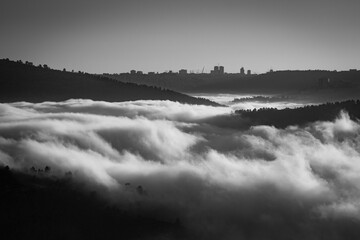 Jerusalem above Cloud Covered Valleys