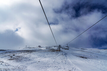 Scenic views from Erciyes mountain which is a resort area for skiing and other winter sports,...
