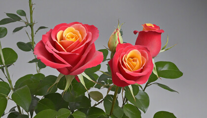 Crimson and golden roses