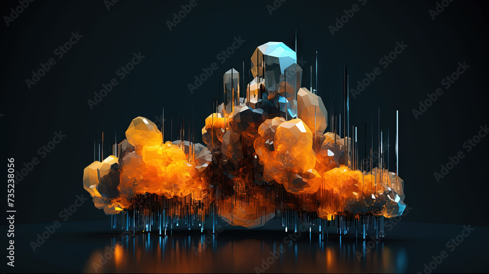 Aufkleber Cloud shaped technology abstraction. Connection and data storage concept.