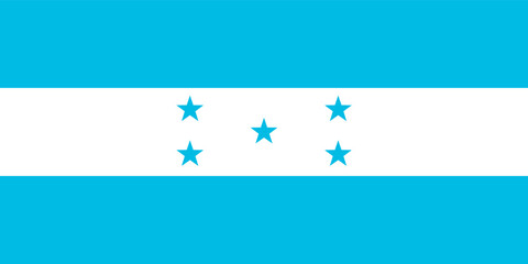 Honduras flag in official colors and proportion correctly vector - obrazy, fototapety, plakaty