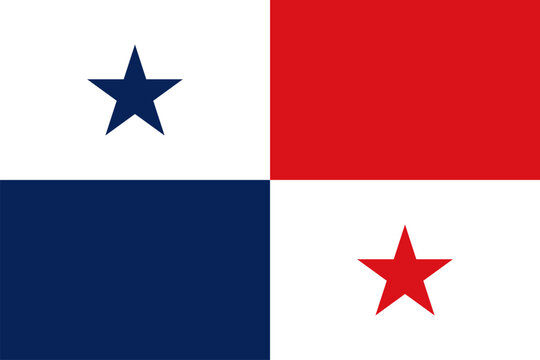 Panama flag in official colors and proportion correctly vector