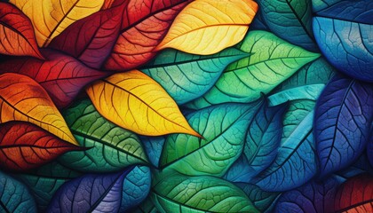 abstract design with colorful patterns on nature leaf