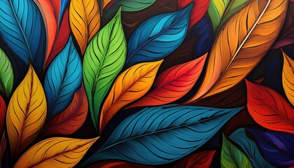 abstract design with colorful patterns on nature leaf