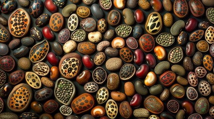 Obraz premium Artistic Pattern of Colorful Seeds