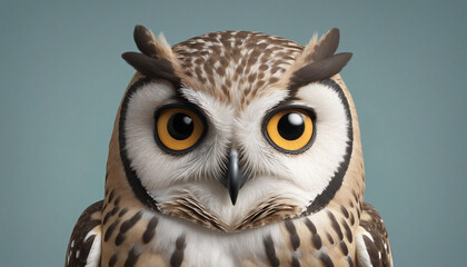 Little owl animal clay cartoon animation, AI Generated