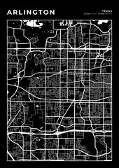 Arlington City Map, Cartography Map, Street Layout Map
