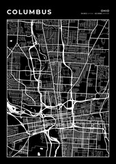 Columbus City Map, Cartography Map, Street Layout Map