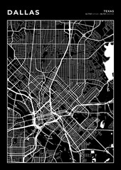 Dallas City Map, Cartography Map, Street Layout Map