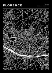 Florence City Map, Cartography Map, Street Layout Map