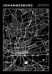 Johannesburg City Map, Cartography Map, Street Layout Map