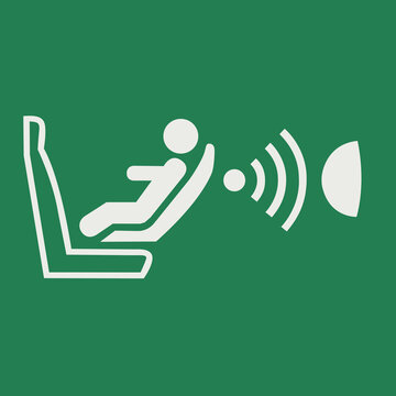 SAFETY CONDITION SIGN PICTOGRAM, CHILD SEAT PRESENCE AND ORIENTATION DETECTION SYSTEM (CPOD) ISO 7010 &ndash; E014