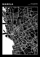 Manila City Map, Cartography Map, Street Layout Map