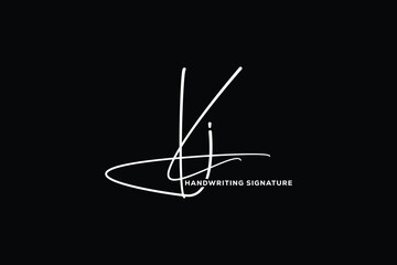 KJ initials Handwriting signature logo. KJ Hand drawn Calligraphy lettering Vector. KV letter real estate, beauty, photography letter logo design.
