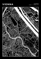 Vienna City Map, Cartography Map, Street Layout Map