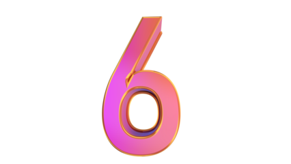 Creative 3d number 6