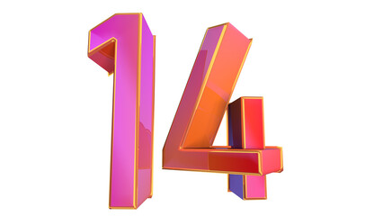 Creative 3d number 14