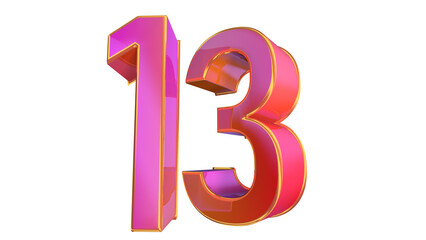 Creative 3d number 13